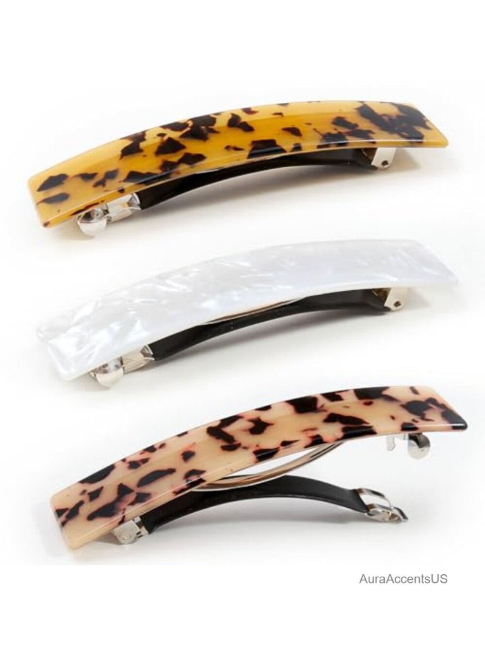 Acrylic Hair Clips Set for Women French Tortoise Design Hair Securing